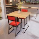 Ver imagem 2 de Conjunto Mesa de Jantar Quadrada Pinus 2 Cadeiras Preta Riviera Industrial Don Castro Decor Riviera