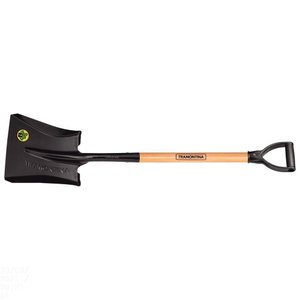Pá Quadrada 472-20 em Aço com Cabo de Madeira 71 Cm com Empunhadura Plástica Reta Ergonôm