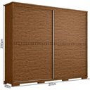 Ver imagem 3 de Guarda Roupa Casal Cadenza 2 Porta Correr 6 Gavetas com Espelho 100% Mdf Castanho Fenix