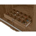 Ver imagem 7 de Guarda Roupa Casal Cadenza 2 Porta Correr 6 Gavetas com Espelho 100% Mdf Castanho Fenix