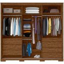 Ver imagem 4 de Guarda Roupa Casal Cadenza 2 Porta Correr 6 Gavetas com Espelho 100% Mdf Castanho Fenix