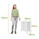 Ver imagem 2 de Mesa de Cabeceira 3 Gavetas Maggiore New - Lopas Branco