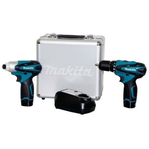 Combo de Parafusadeira Impacto e Furadeira Parafusadeira 12v Li-ion Bivolt com Maleta - Makita-lct20