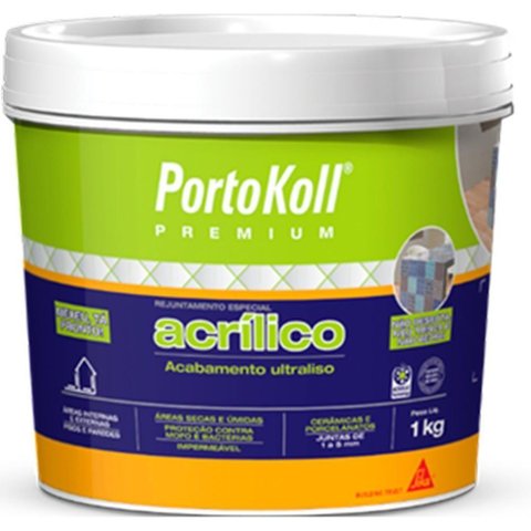 Rejunte Acrílico Premium Marfim 1kg Portokoll