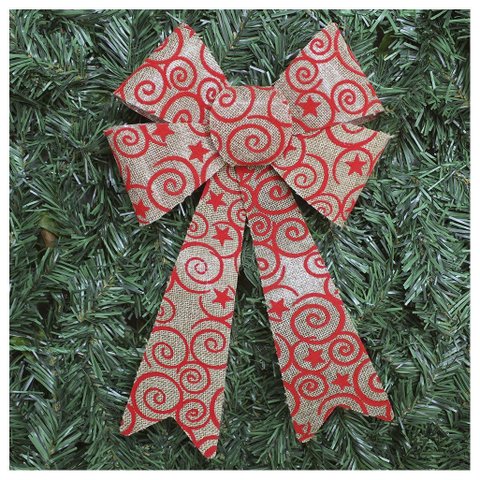 Enfeite Árvore Natal Laço Arabesco com Veludo 30 Cm