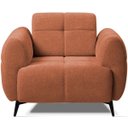 Ver imagem 4 de Poltrona para Sala e Escritório Decorativa Pés Metal Kania Linho Terracota