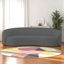 Ver imagem 1 de Sofá 3 Lugares Orgânico Luxo Recepção Sala de Estar e Tv Amore 180cm Linho Cinza Escuro- Mabe Magazi