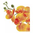 Ver imagem 2 de Arranjo Grande 4 Flores Orquídeas Artificial Coral Vaso Vidro