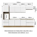 Ver imagem 4 de Armário de Cozinha Planejada 320cm Rustic Branco Veludo Lux Madesa 04