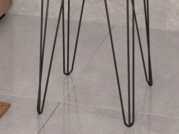 Mesa Lateral Glass Quadrada 47,5 Pé de Ferro Preto - 4
