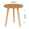 Mesa Lateral Redonda 47,5 Trio Pé Palito Buriti - 4