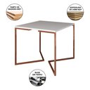 Ver imagem 3 de Mesa Jantar Industrial Quadrada 90cm Branca Base Cobre V com 4 Cadeiras Brancas Eames Eiffel Pés Cob