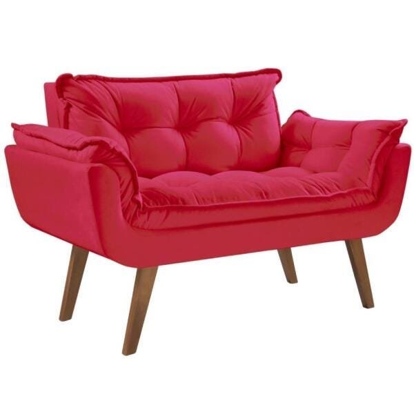 Poltrona Namoradeira Opalla Base Palito Vermelho - 1