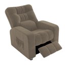 Ver imagem 1 de Poltrona do Papai Clausi 82cm Reclinável Manual Veludo Capuccino - Sallar Home