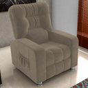 Ver imagem 2 de Poltrona do Papai Clausi 82cm Reclinável Manual Veludo Capuccino - Sallar Home