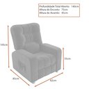 Ver imagem 3 de Poltrona do Papai Clausi 82cm Reclinável Manual Veludo Capuccino - Sallar Home