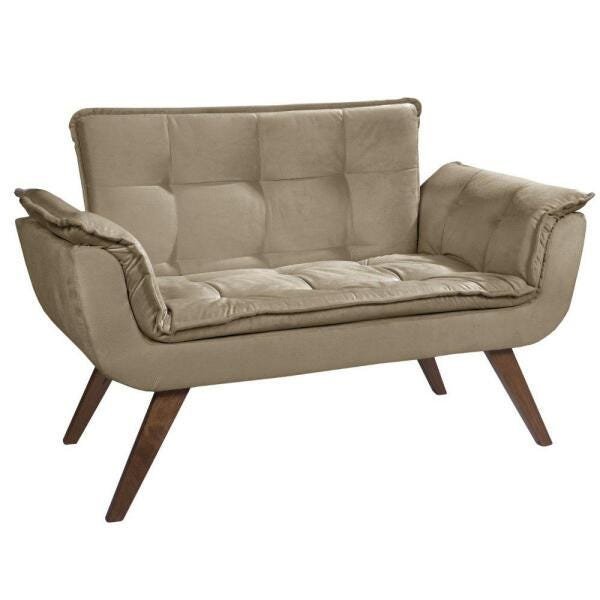 Poltrona Namoradeira Orion 02 lugares Base Palito Cappuccino - 1