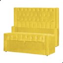 Ver imagem 1 de Kit Cabeceira e Calçadeira Baú Emma Suede King 195 Cm