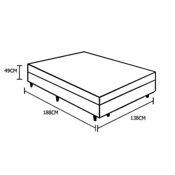 Base Box Baú Casal Belos Sonhos Sintético Bege 49x138x188 - 3