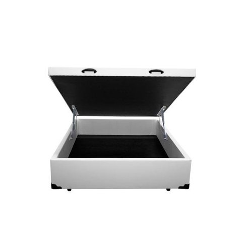 Base Box Baú Casal Belos Sonhos Sintético Branco 49x138x188
