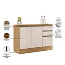 Ver imagem 4 de Composição de Cozinha Etna com Balcão 80cm para Cooktop e Aéreo 120cm Vidro Poliman Móveis