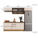 Ver imagem 3 de Composição de Cozinha Etna com Balcão 80cm para Cooktop e Aéreo 120cm Vidro Poliman Móveis