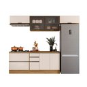 Ver imagem 2 de Composição de Cozinha Etna com Balcão 80cm para Cooktop e Aéreo 120cm Vidro Poliman Móveis