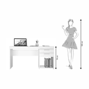 Ver mais imagens de Escrivaninha Mesa Escritório Office 2 Gavetas 121cm Branca