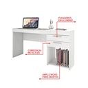 Ver imagem 6 de Escrivaninha Mesa Escritório Office 2 Gavetas 121cm Branca