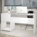 Ver imagem 4 de Escrivaninha Mesa Escritório Office 2 Gavetas 121cm Branca