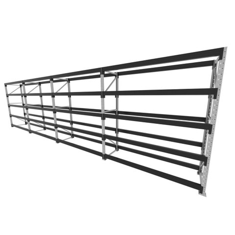 Mini Porta Pallet 200 Kg por Nivel Inicial +3 Continuação com 5 Niveis Preto com sem Mdf