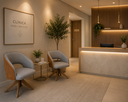 Ver imagem 5 de Poltrona Decorativa Núbia Pé Giratório Tecido Repelente À Água Cinza