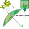 Guarda Chuva Infantil Automático com Estampa de Pvc Menino ou Menina Sapo - 3