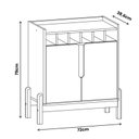 Ver imagem 4 de Aparador Bar Lizz Adega para 6 Garrafas Pé de Madeira Maciça Off White/cedro
