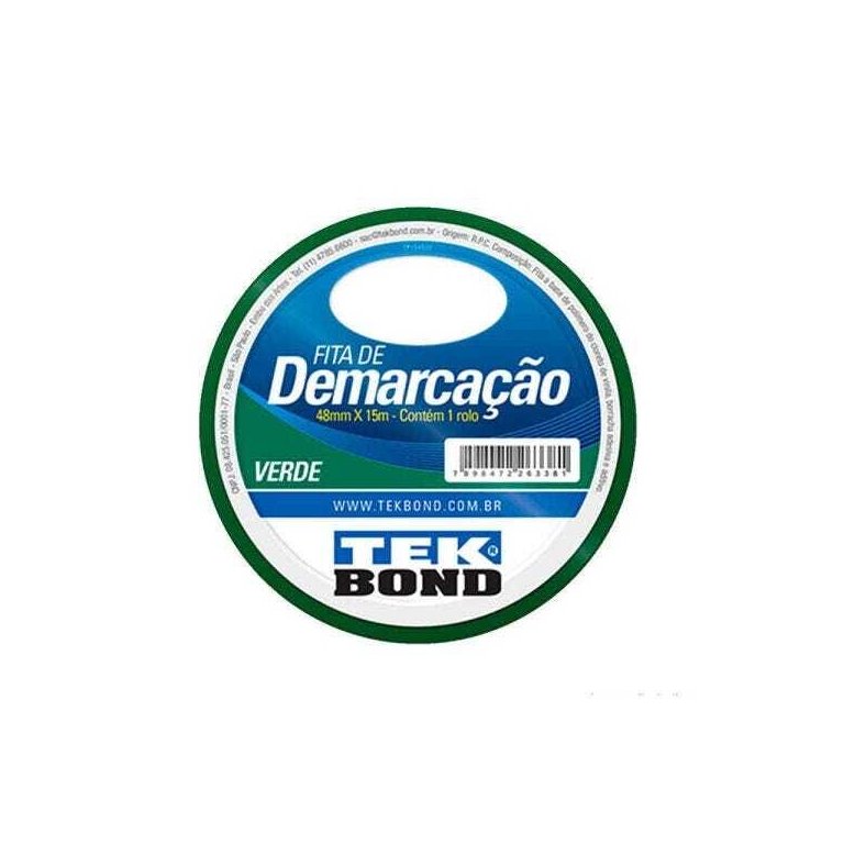 Fita De Demarcação Verde 48mm x 15m - Tekbond