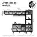 Ver imagem 3 de Armário de Cozinha Completa 260 cm Preto Nice Madesa 04