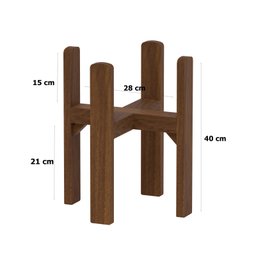 Suporte Vaso De Madeira Decoração Jardim 40cm - JM Casa dos Móveis - 2 Suporte Vaso De Madeira Decoração Jardim 40cm - JM Casa dos Móveis - 2