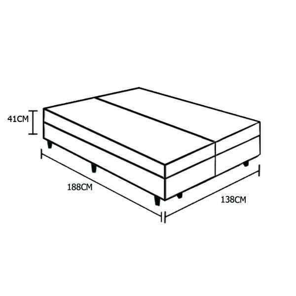 Base Box Baú Casal Bipartido Belos Sonhos Suede Bege 41x138x188 - 4