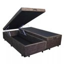 Ver imagem 2 de Base Box Baú Casal Bipartido Belos Sonhos Suede Marrom 41x138x188