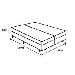 Base Box Baú King Bipartida em Corino Branco com Pistão A Gás - 41x193x203cm - 4