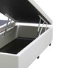 Base Box Baú King Bipartida em Corino Branco com Pistão a Gás - 41x193x203cm - 2