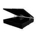 Ver imagem 2 de Base Box Baú King Bipartida em Corino Preto com Pistão a Gás - 41x193x203cm