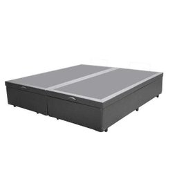 Base Box Baú Queen Bipartido Belos Sonhos Sintético Cinza 41x158x198 - 2