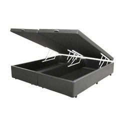 Base Box Baú Queen Bipartido Belos Sonhos Sintético Cinza 41x158x198 - 1