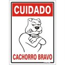 Ver imagem 1 de Placa de Poliestireno Auto-adesiva 20x30cm Cuidado Cachorro Bravo - 250 Ai - Sinalize
