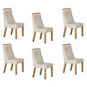 Ver imagem 1 de Kit de 6 Cadeiras para Sala de Jantar Dora Bege/Cinamomo/Veludo Palha