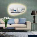 Ver imagem 1 de Espelho orgânico iluminado com led quente 45x80cm TOUCH
