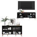Ver imagem 5 de Conjunto Sala de Estar Rack/Painel TV/Aparador Multimóveis Sofia FG1005 Preto/Natural