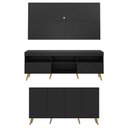 Ver imagem 6 de Conjunto Sala de Estar Rack/Painel TV/Aparador Multimóveis Sofia FG1005 Preto/Natural