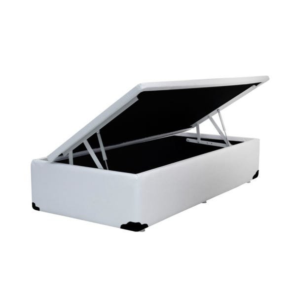 Base Box Baú Solteiro Belos Sonhos Sintético Branco 49x88x188 - 1